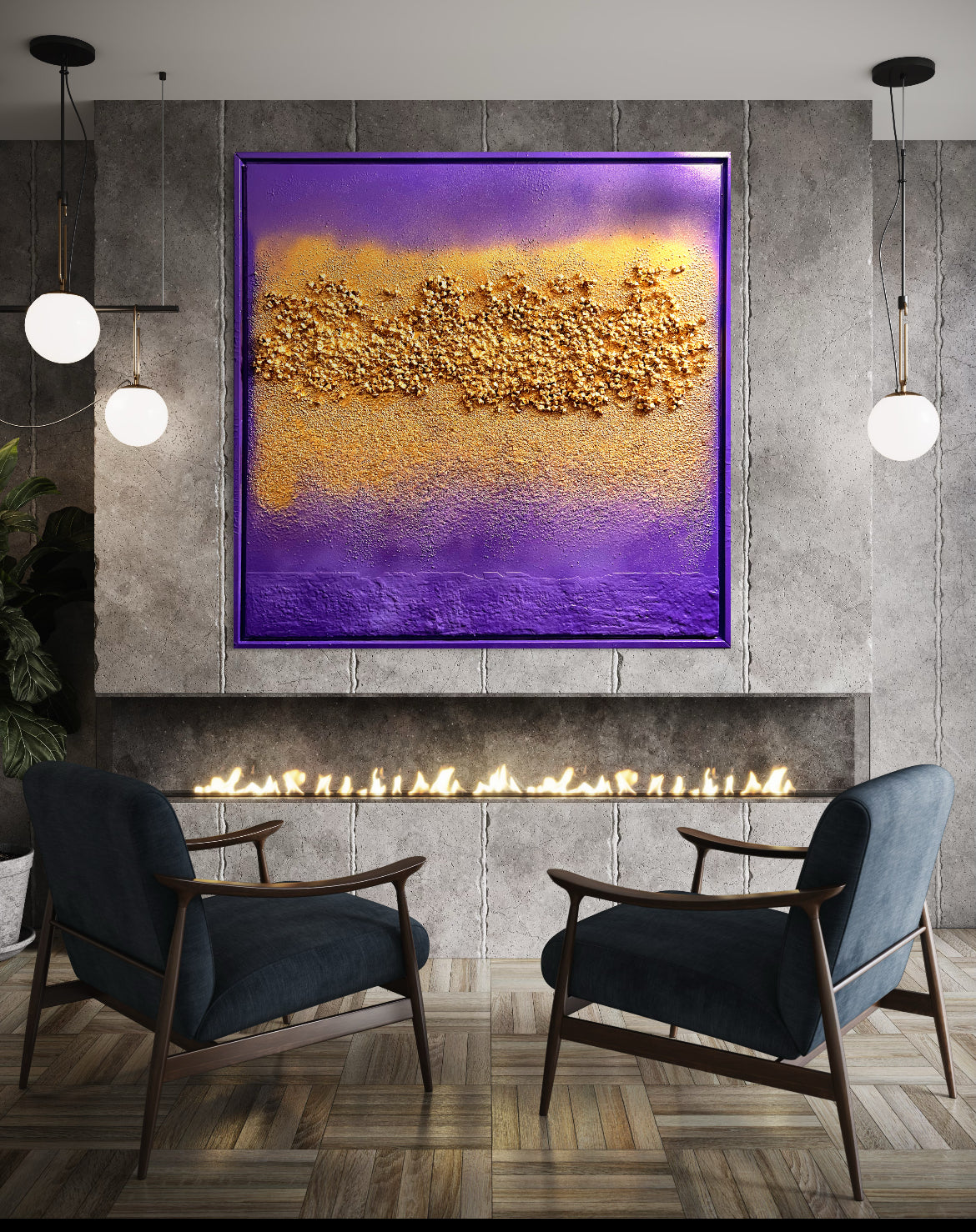 Purple and Gold Canvas